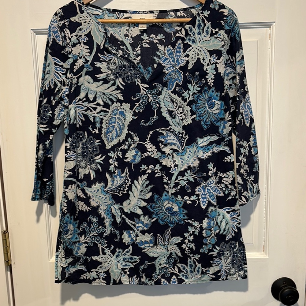 Ann Taylor Loft - Small - Floral Print Tunic Top